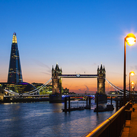 Buy canvas prints of  Tower Bridge and the Shard by Ian Danbury