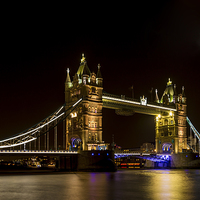 Buy canvas prints of  Moon over Tower bridge by Ian Danbury