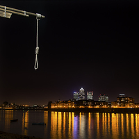 Buy canvas prints of  Hangmans View of Canary Wharf by Ian Danbury