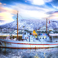Buy canvas prints of Tromso Fishing Boat by Ian Danbury