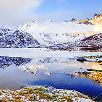 Buy canvas prints of Lofoten Pond by Ian Danbury