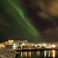 Buy canvas prints of Aurora over Kabelvag by Ian Danbury