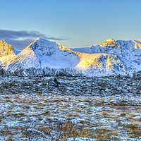 Buy canvas prints of Mountains in Lofoten by Ian Danbury