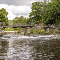 Buy canvas prints of Bridge over the river Wharfe at Bolton Abbey by Robert Whitehead