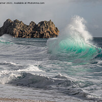 Buy canvas prints of Porthcurno Beach Wave by Brian Garner