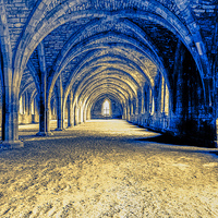 Buy canvas prints of  Ruined Abbey Cloisters by Brian Garner