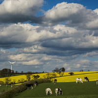 Buy canvas prints of  View over fields at Eastwell Hill in the Vale of  by Brian Garner