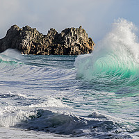 Buy canvas prints of Wave Tunnel on Porcurno Beach by Brian Garner
