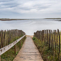Buy canvas prints of Holkham Beach Panorama (tide in) by Brian Garner