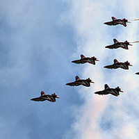 Buy canvas prints of  Red Arrows by David Charlton
