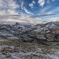 Buy canvas prints of Catbells winter Panorama by David Charlton