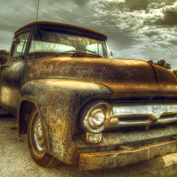 Buy canvas prints of  Rusty Ford Truck by Mal Bray