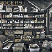 Buy canvas prints of  Vintage Grocers Shop by Mal Bray