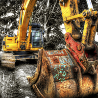 Buy canvas prints of  Excavator by Mal Bray