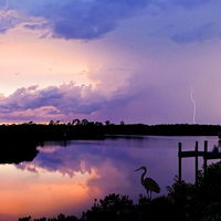 Buy canvas prints of  Two Lightning Strikes over the River Braden by Mal Bray