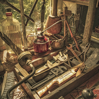 Buy canvas prints of  Vintage Tools In a Shed by Mal Bray