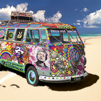 Buy canvas prints of  Sixties Vw Camper Fantasy by Mal Bray