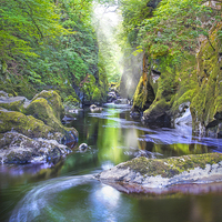 Buy canvas prints of  The Fairy Glen Gorge on The River Conwy by Mal Bray