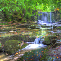 Buy canvas prints of  Nant Mill Waterfall by Mal Bray