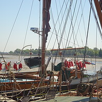 Buy canvas prints of Thames Barges at Maldon by John Bridge