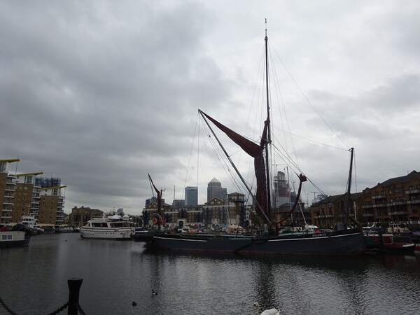 Thames Barge at Limehouse Basin Picture Board by John Bridge