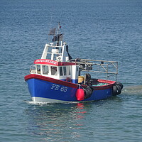 Buy canvas prints of Fishing Boat at Whitstable by John Bridge