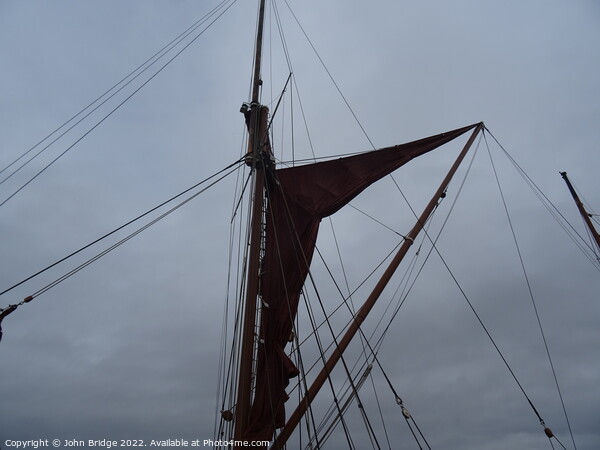 Gaff-rigged Thames Barge Picture Board by John Bridge