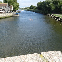 Buy canvas prints of River Frome at Wareham Dorset by John Bridge