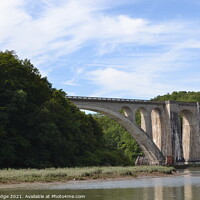 Buy canvas prints of A Viaduct across the River Rance at Dinan by John Bridge