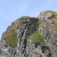 Buy canvas prints of North Cornwall Cliff Headland by John Bridge