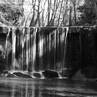 Buy canvas prints of Waterfall with misty water with sun rays  by Andrew Heaps