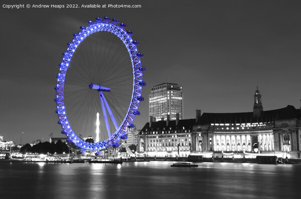 London Eye landmark in blue in the  capital Englan Picture Board by Andrew Heaps