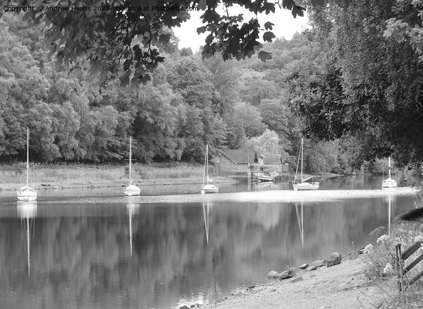 Reflection of yachts in water at Rudyard lake. Picture Board by Andrew Heaps