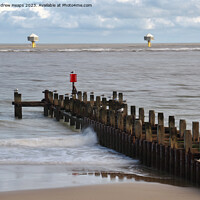 Buy canvas prints of Lowestoft beach view to show offshore nest places. by Andrew Heaps
