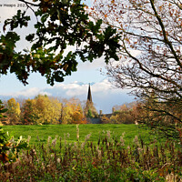 Buy canvas prints of Biddulph Knypersley church steeple in autumn by Andrew Heaps