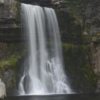 Buy canvas prints of Waterfall at Ingleton Thornton Force by Andrew Heaps