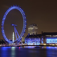 Buy canvas prints of  London Eye in London by Andrew Heaps