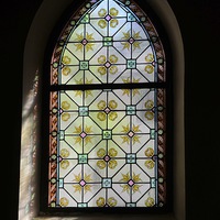 Buy canvas prints of  Church Stain Glass Window by Andrew Heaps