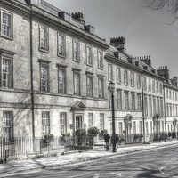 Buy canvas prints of Bath  Victorian Terrace houses by Andrew Heaps