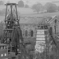 Buy canvas prints of  Dis-used Colliery Building by Andrew Heaps