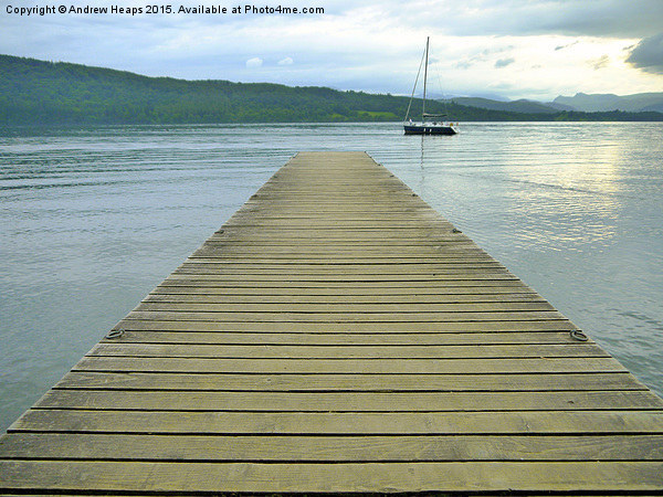 Still Water jetty in the Lake District on lake Wi Picture Board by Andrew Heaps