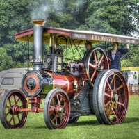 Buy canvas prints of SteamPowered Traction Engine by Andrew Heaps