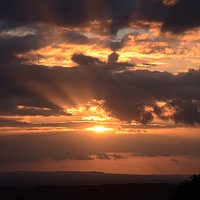 Buy canvas prints of Evening Sunset in Cheshire county. by Andrew Heaps