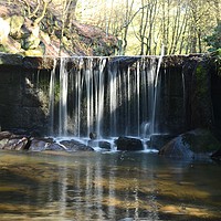 Buy canvas prints of Waterfall at Knypersley in Staffordshire. by Andrew Heaps