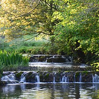 Buy canvas prints of Local weir in Derbyshire countryside by Andrew Heaps