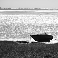Buy canvas prints of Boat in the estuary at Lytham  by Andrew Heaps