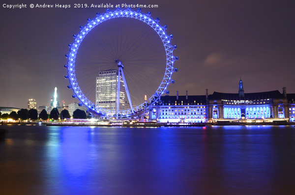 London eye at night eliminated.Reflections of Lond Picture Board by Andrew Heaps
