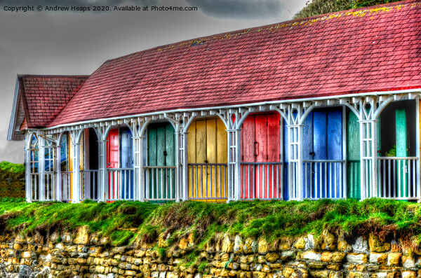 Scarborough HDR Row of colourful beach huts  Picture Board by Andrew Heaps