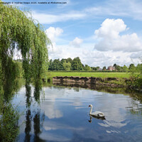 Buy canvas prints of Outdoor waterside river bank at Wolsley centre by Andrew Heaps