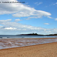 Buy canvas prints of Beach view towards Dunstanburgh Castle by Andrew Heaps